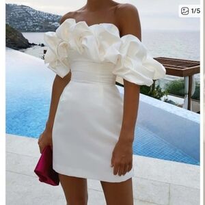 Post Meridiem White/Ivory Mini Meringue Dress XS